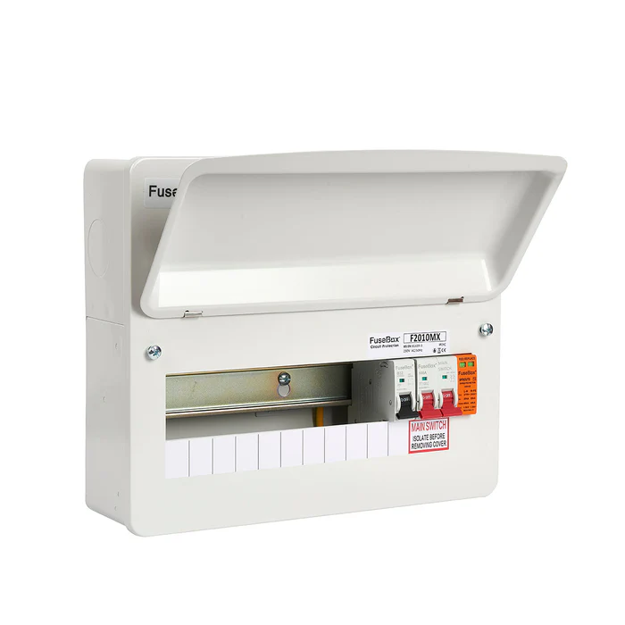 FuseBox Consumer Unit + 100A Main Switch, T2 SPD