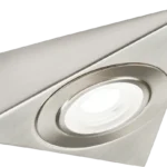 Knightsbridge TRIBCTBC 230V 2W LED Triangular Under Cabinet Light with Adjustable CCT - Brushed Chrome