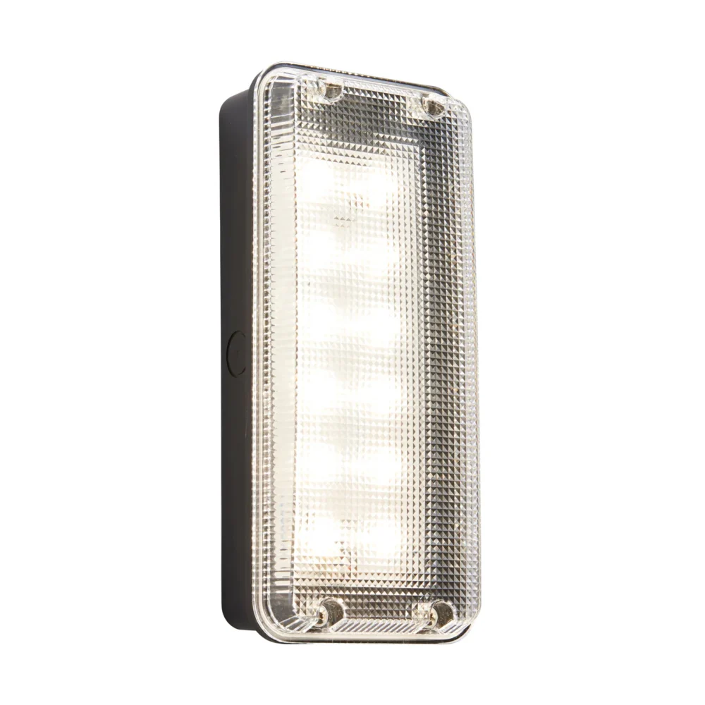 Saxby Avit IP65 10W LED Batten – Clear Prismatic & Black PC, CCT / Cool White