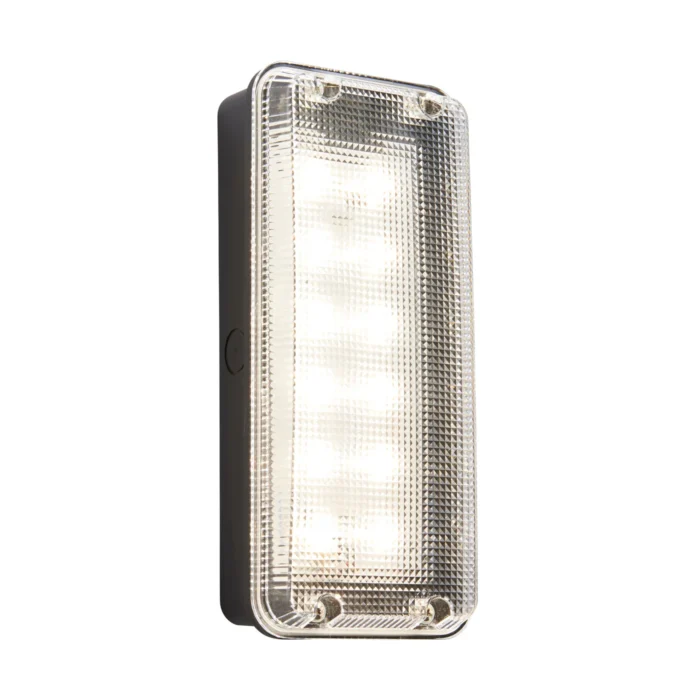 Saxby Avit IP65 10W LED Batten – Clear Prismatic & Black PC, CCT / Cool White