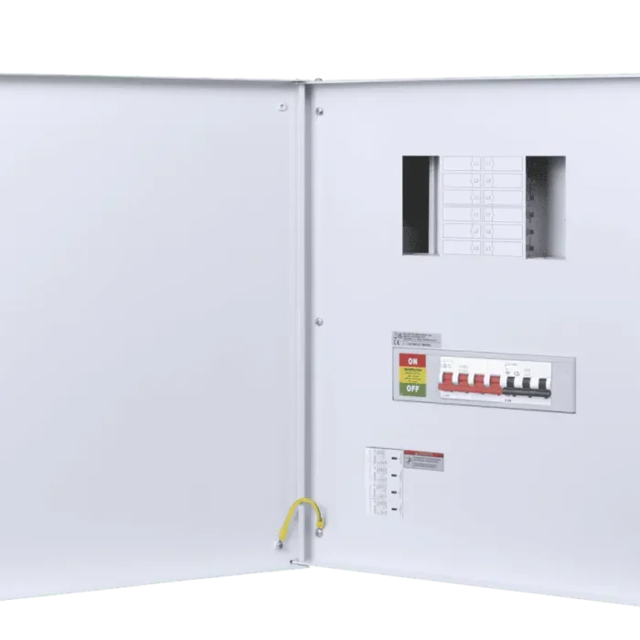 3 Phase Empty Distribution Boards With T2 SPD AND 4P 125A Main Switch Disconnector