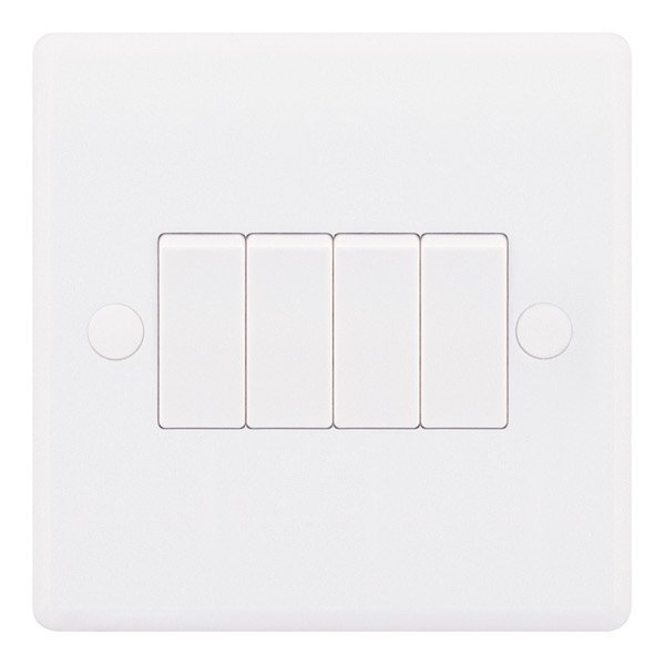 10 Amp Plate Switch – 4 Gang 2 Way – X-Rated – 1 Gang Plate